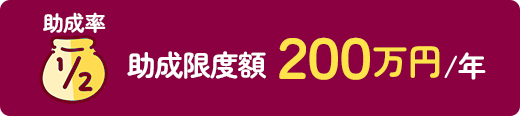 助成率1/2、助成限度額200万円/年